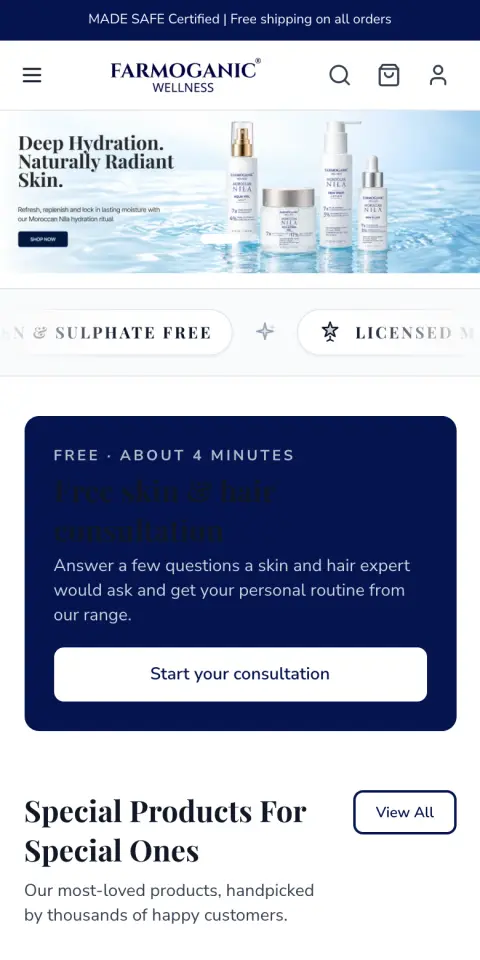 Farmoganic Wellness store on mobile
