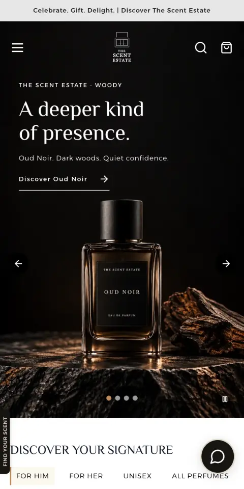 The Scent Estate store on mobile